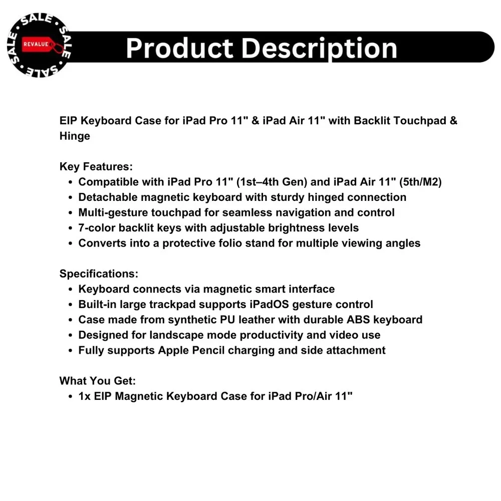 EIP Keyboard Case for iPad Pro 11